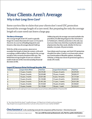 Lifetime versus Averages image