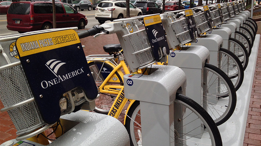 Pacers Bikeshare Adds Station at OneAmerica Tower